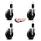 Service Caster 5'' Soft Rubber Wheel Swivel 1-5/8'' Expanding Stem Caster Set, 4PK SCC-EX20S514-SRS-158-4 - alternate 3